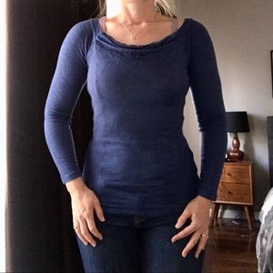 Derek Heart blue ribbed top sz Small